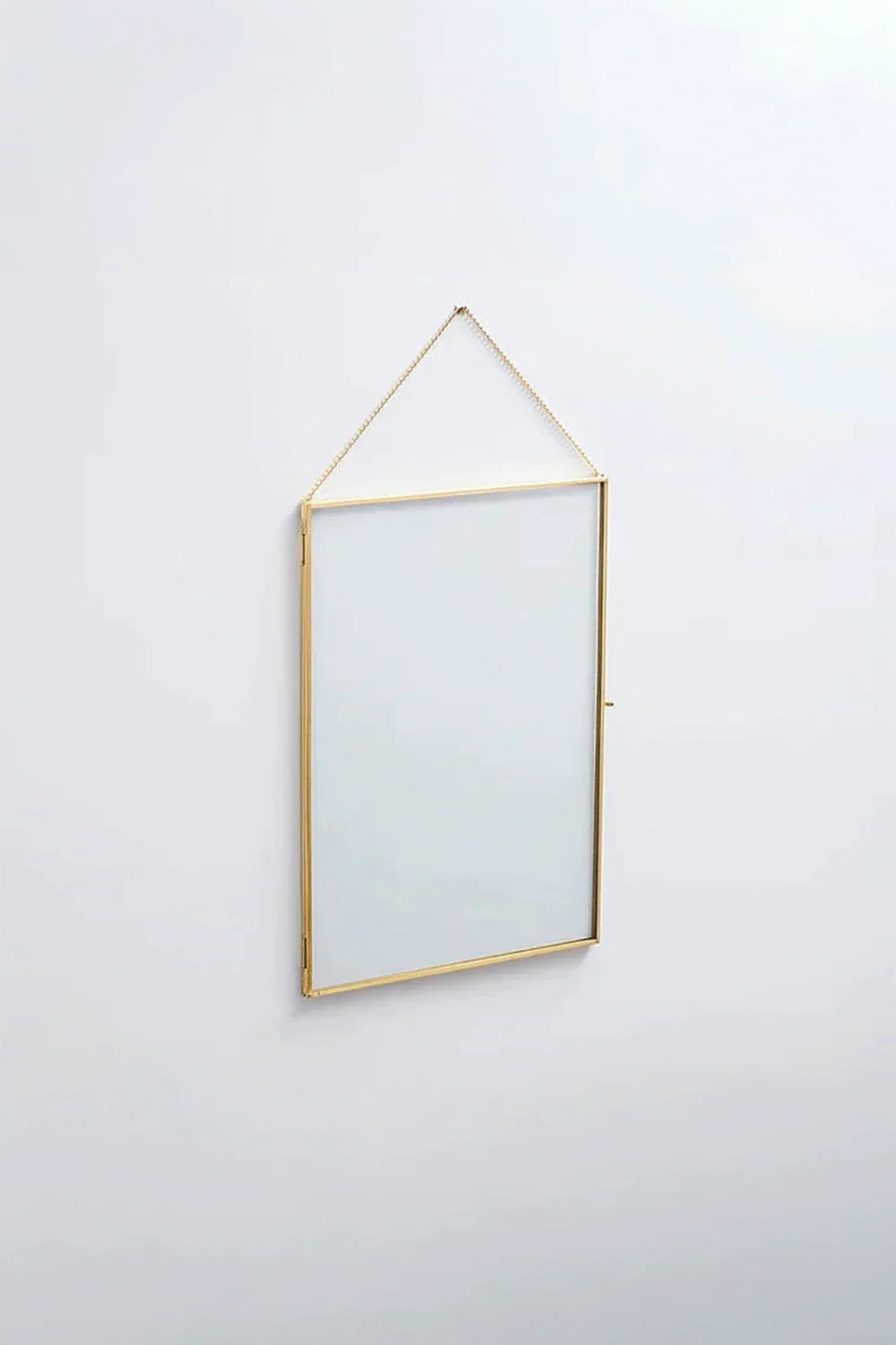 Dikey Pirinç Gold Cam Duvar Askılı Fotoğraf Çerçevesi Kapaklı 35x25cm - 0