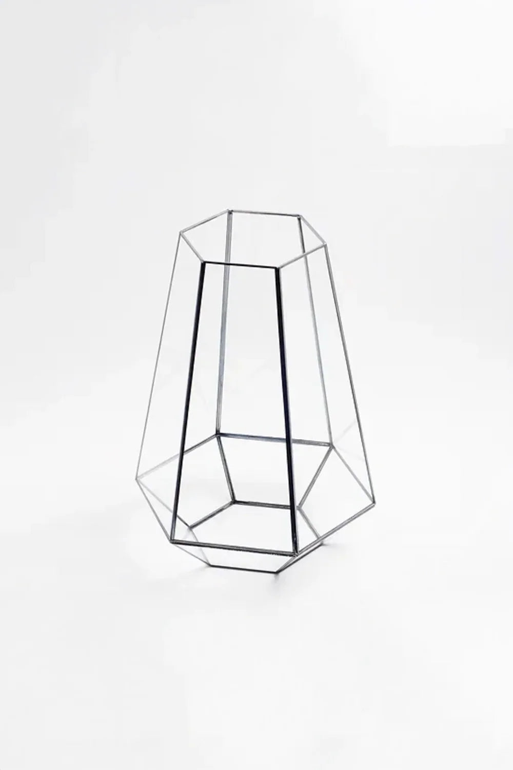 Siyah Geometrik Teraryum Cam Fanus Mumluk 34x26x26cm - 0