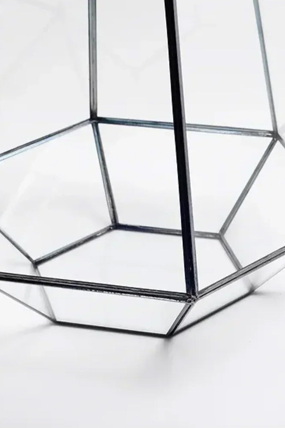 Siyah Geometrik Teraryum Cam Fanus Mumluk 34x26x26cm - 3