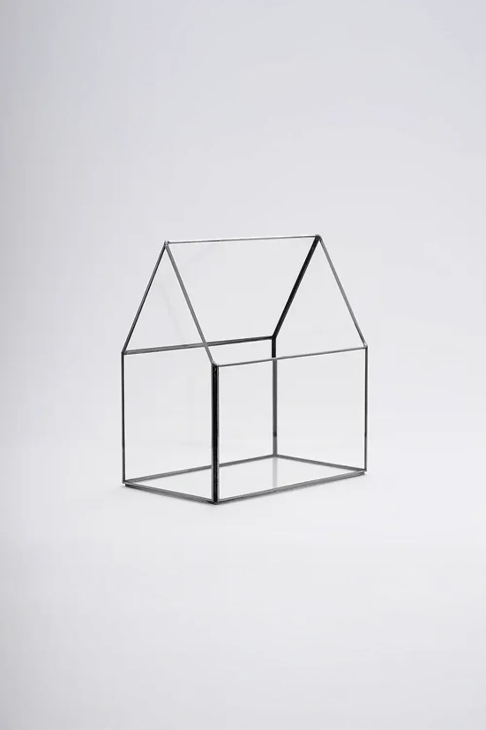 Siyah Geometrik Teraryum Cam Fanus Takı Aksesuar Çikolata Kutusu 23x20x12cm - 0