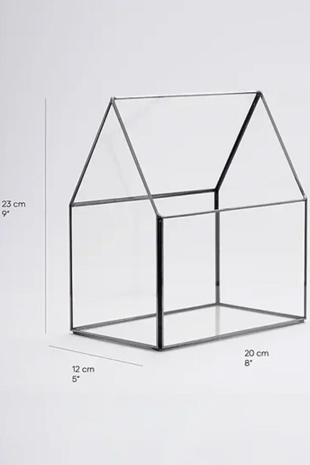 Siyah Geometrik Teraryum Cam Fanus Takı Aksesuar Çikolata Kutusu 23x20x12cm - 5