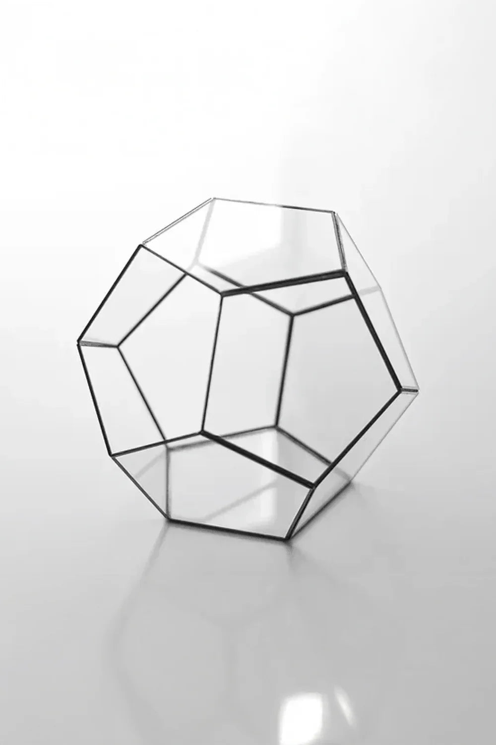 Siyah Geometrik Teraryum Cam Fanus Takı Aksesuar Çikolata Kutusu 21x21x17cm - 0