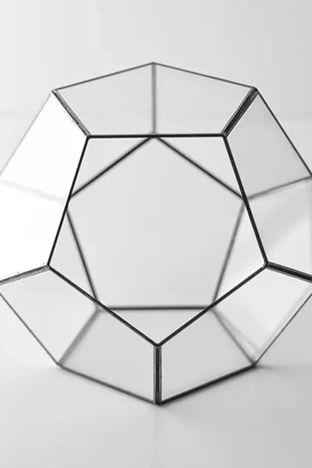 Siyah Geometrik Teraryum Cam Fanus Takı Aksesuar Çikolata Kutusu 21x21x17cm - 2