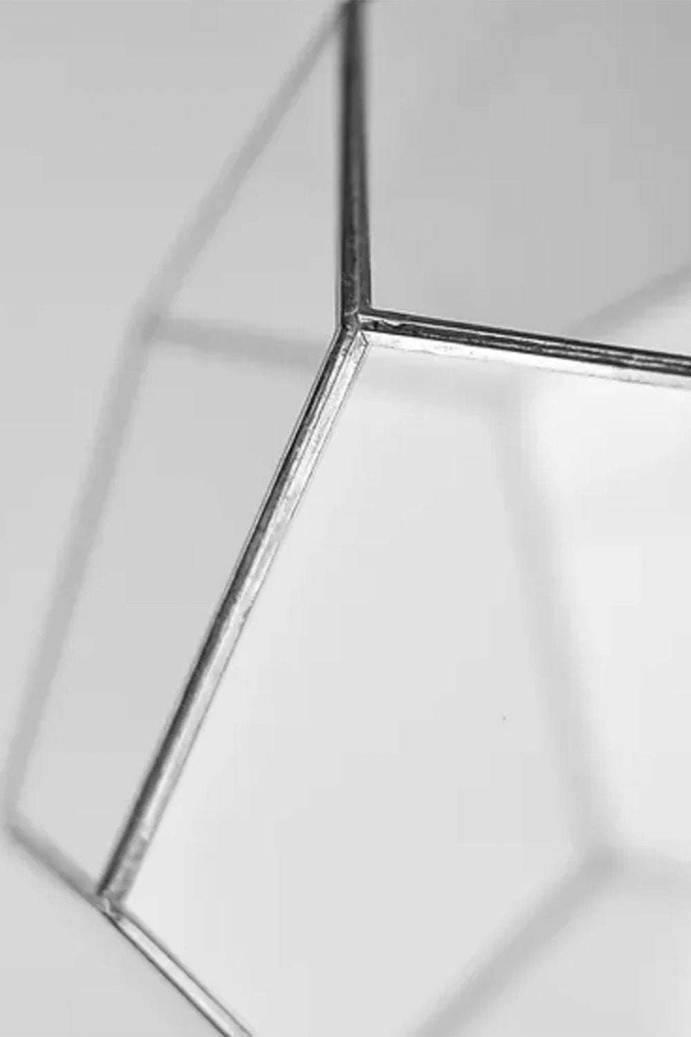 Siyah Geometrik Teraryum Cam Fanus Takı Aksesuar Çikolata Kutusu 21x21x17cm - 3