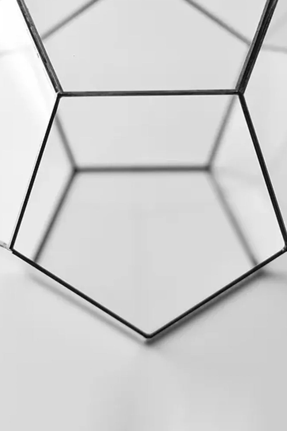 Siyah Geometrik Teraryum Cam Fanus Takı Aksesuar Çikolata Kutusu 21x21x17cm - 5