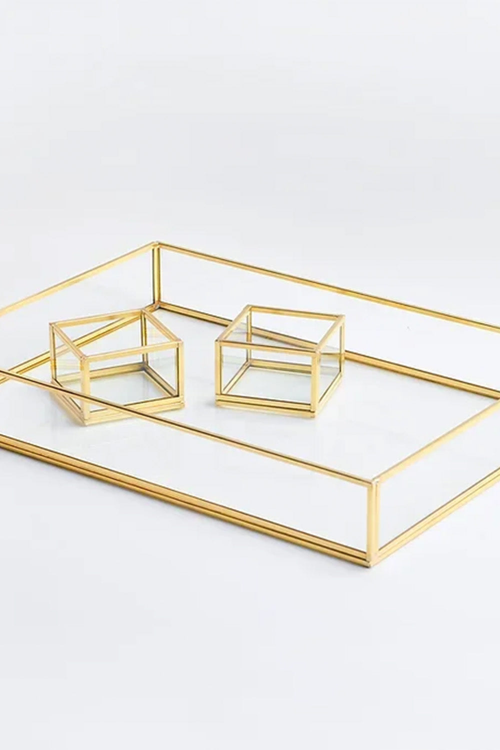 3 Parça Pirinç Gold Nişan Takımı Damat Kahvesi Sunum Tepsisi Yüzük Kutusu - 1