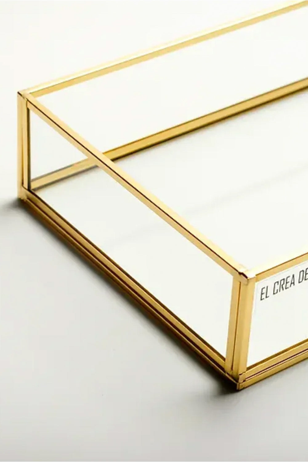 Pirinç Gold Tepsi Damat Kahvesi Nişan Sunum Tepsisi 25x15x6cm - 1