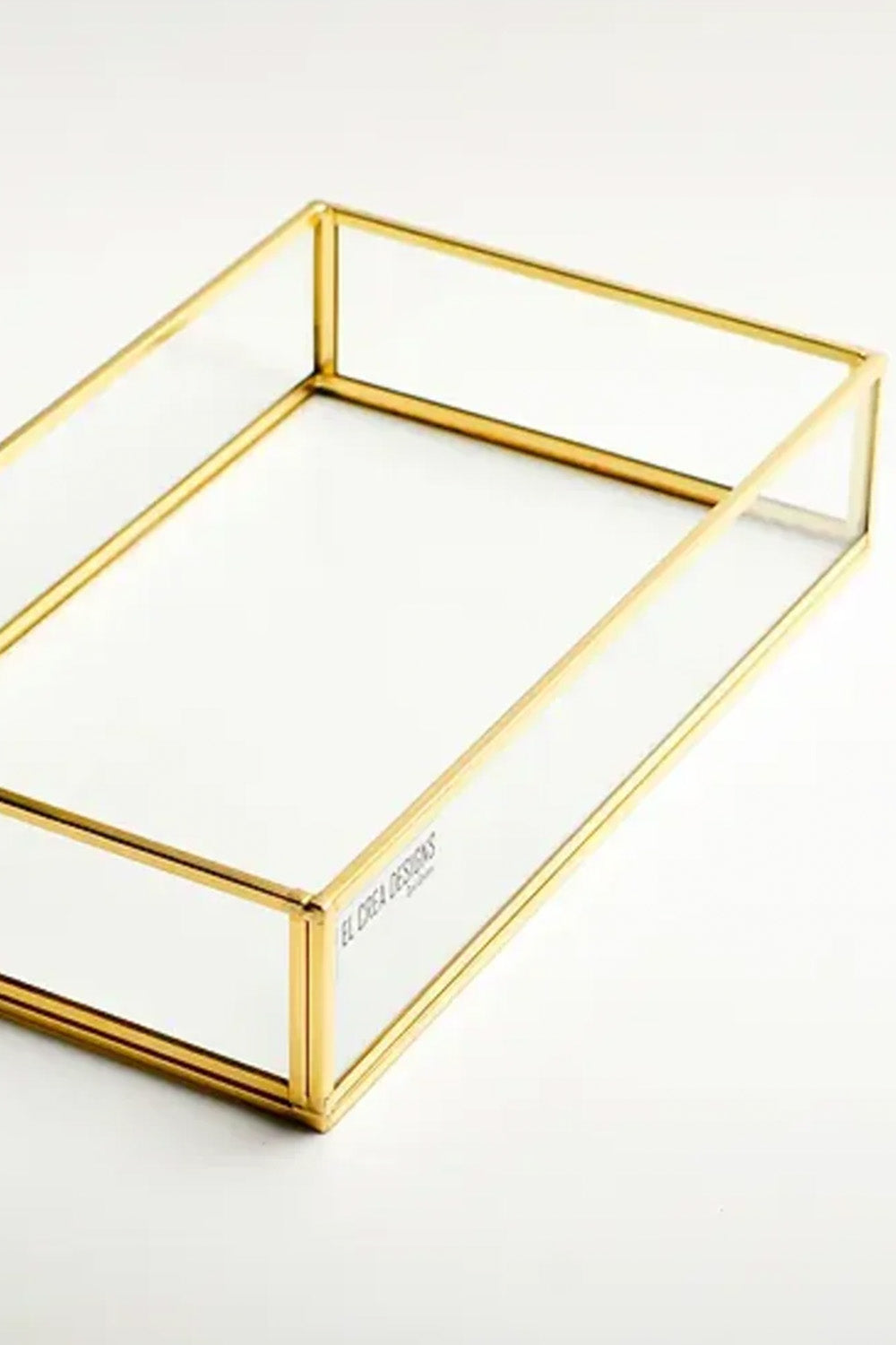 Pirinç Gold Tepsi Damat Kahvesi Nişan Sunum Tepsisi 25x15x6cm - 5