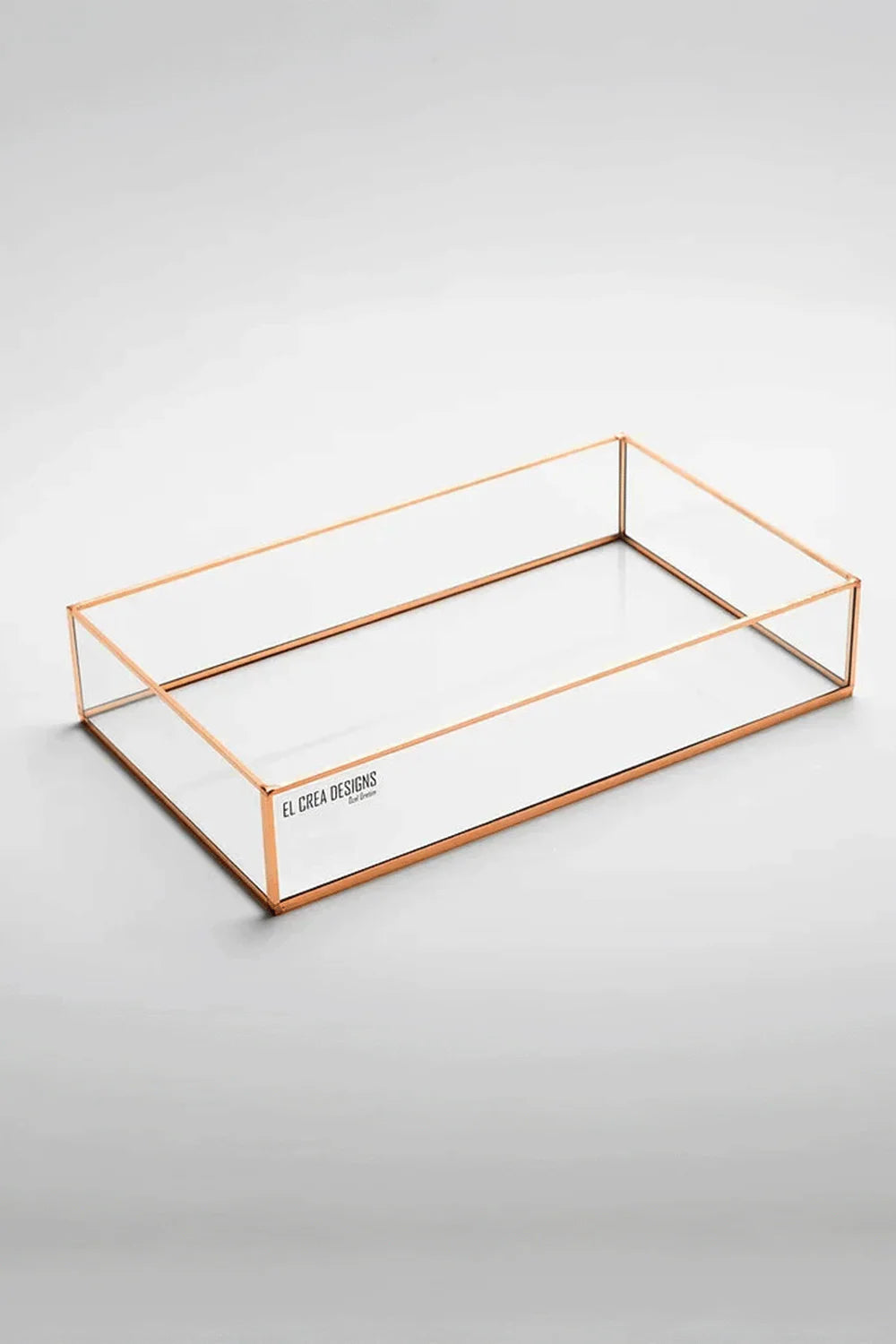 Bakır Rose Gold Tepsi Damat Kahvesi Nişan Sunum Tepsisi 25x15x5cm - 0