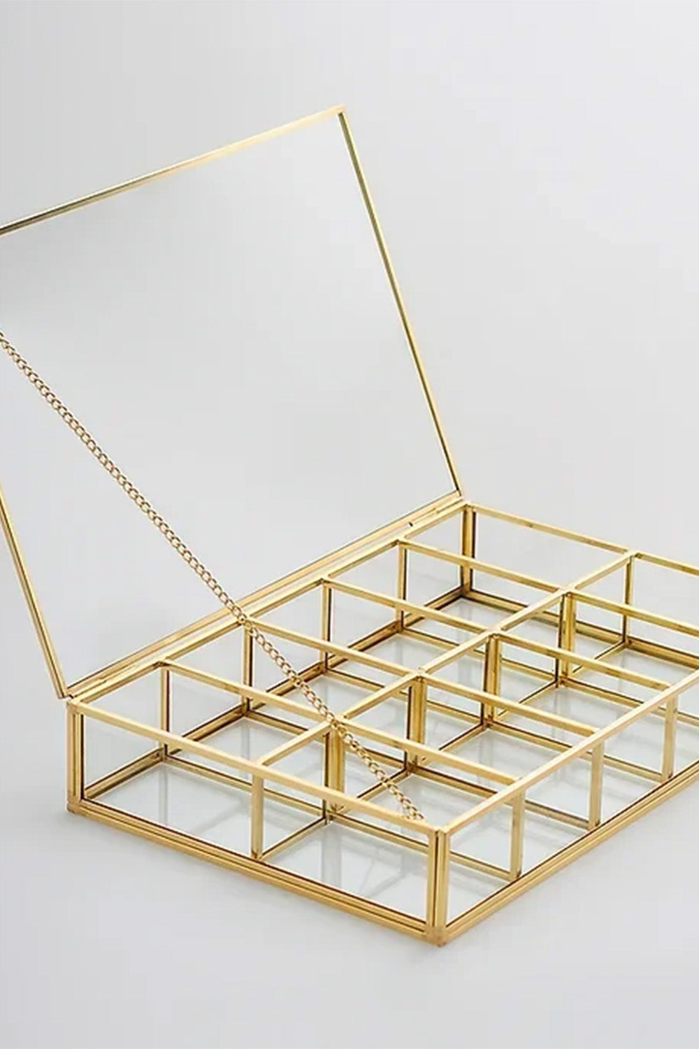 Pirinç Gold Cam Makyaj Takı Aksesuar Organizer Kutusu 30x20x6cm - 2