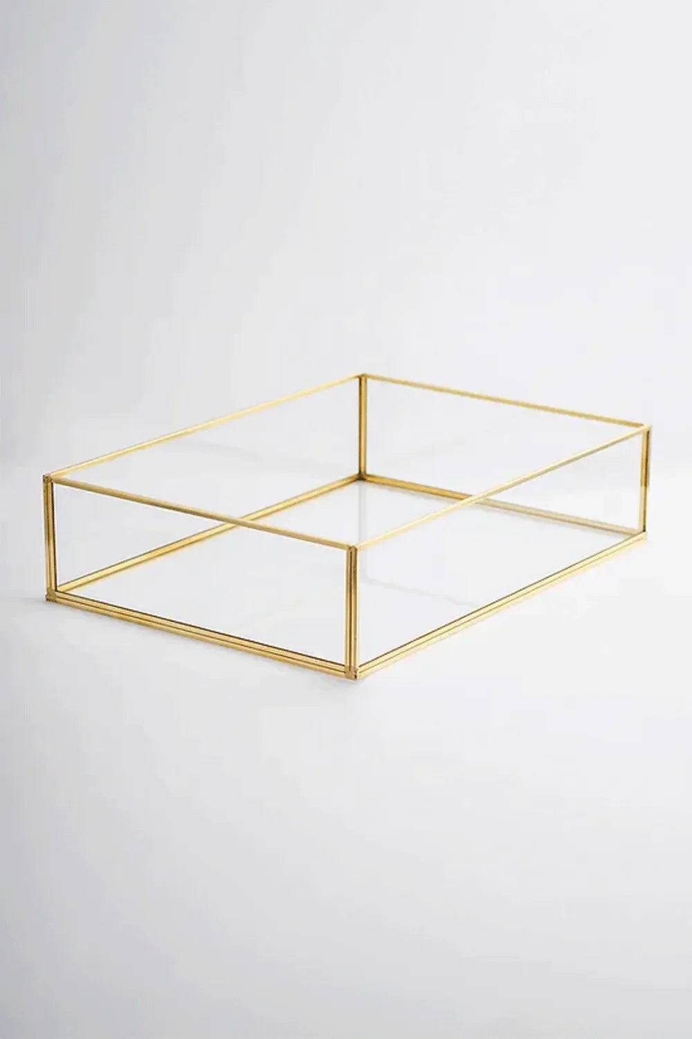 Pirinç Gold Tepsi Damat Kahvesi Nişan Sunum Tepsisi 35x25x8cm - 0