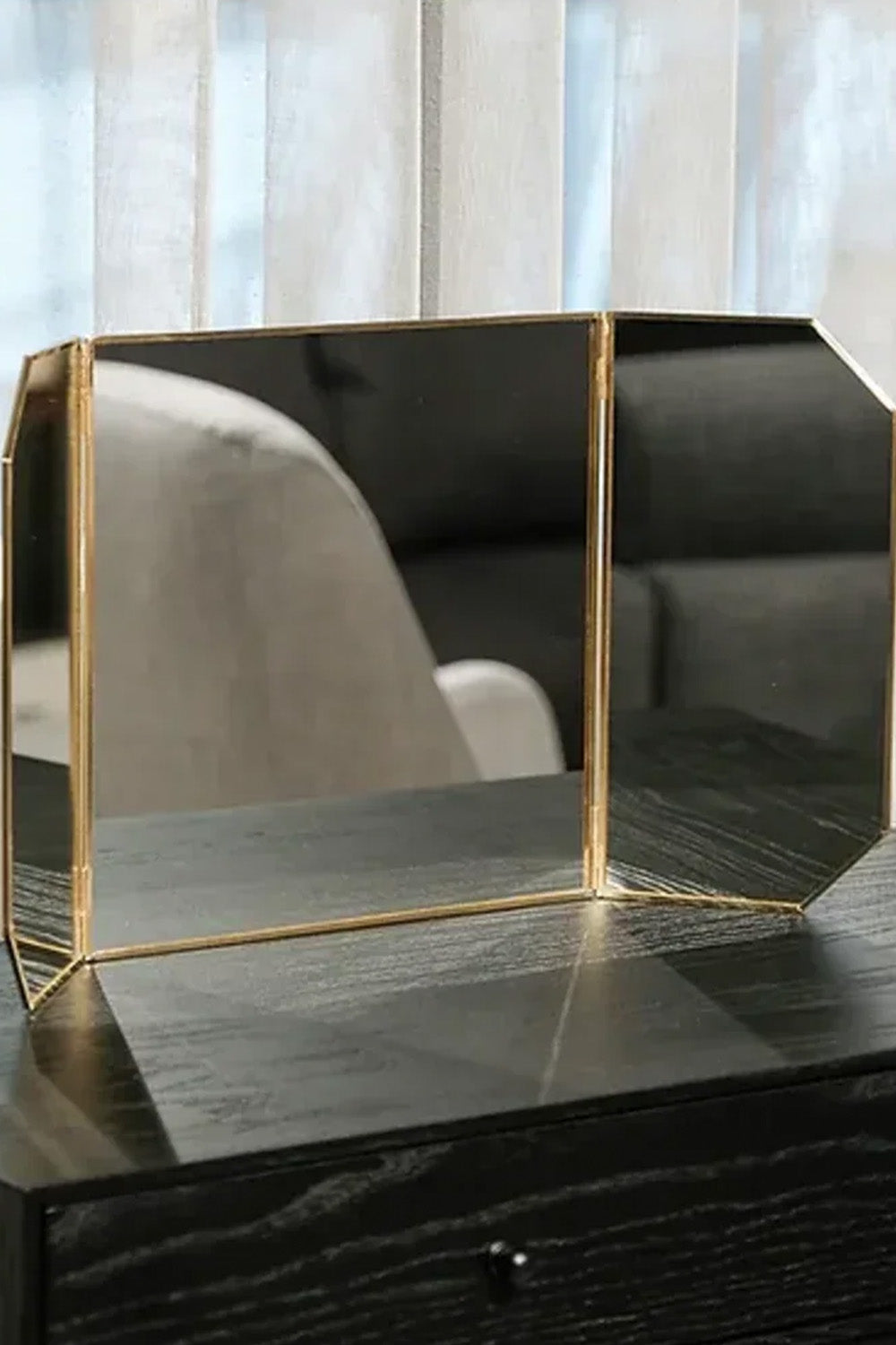 Pirinç Gold Masaüstü Makyaj Aynası 60x30cm - 1