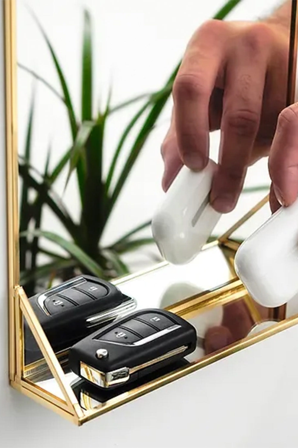 Pirinç Gold Duvar Askılı Ayna Raflı 30x20cm - 2