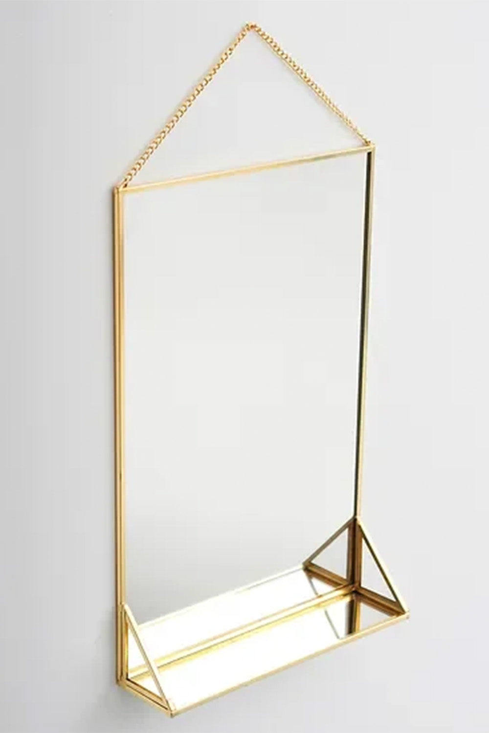 Pirinç Gold Duvar Askılı Ayna Raflı 30x20cm - 3