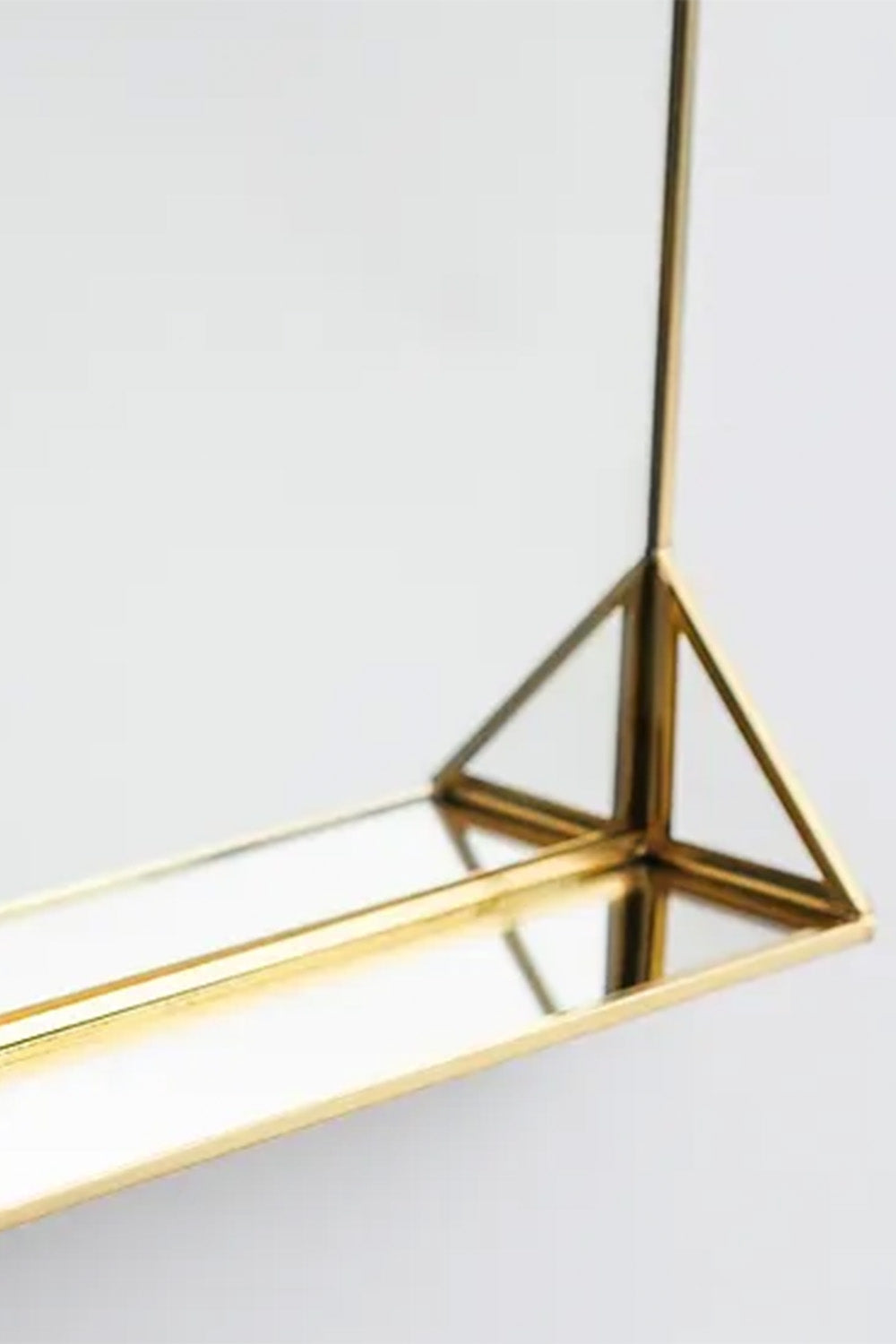 Pirinç Gold Duvar Askılı Ayna Raflı 30x20cm - 4