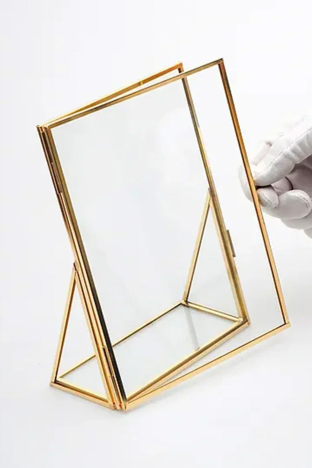 Pirinç Gold Kapaklı Cam Masaüstü Fotoğraf Çerçevesi 20x15cm - 1