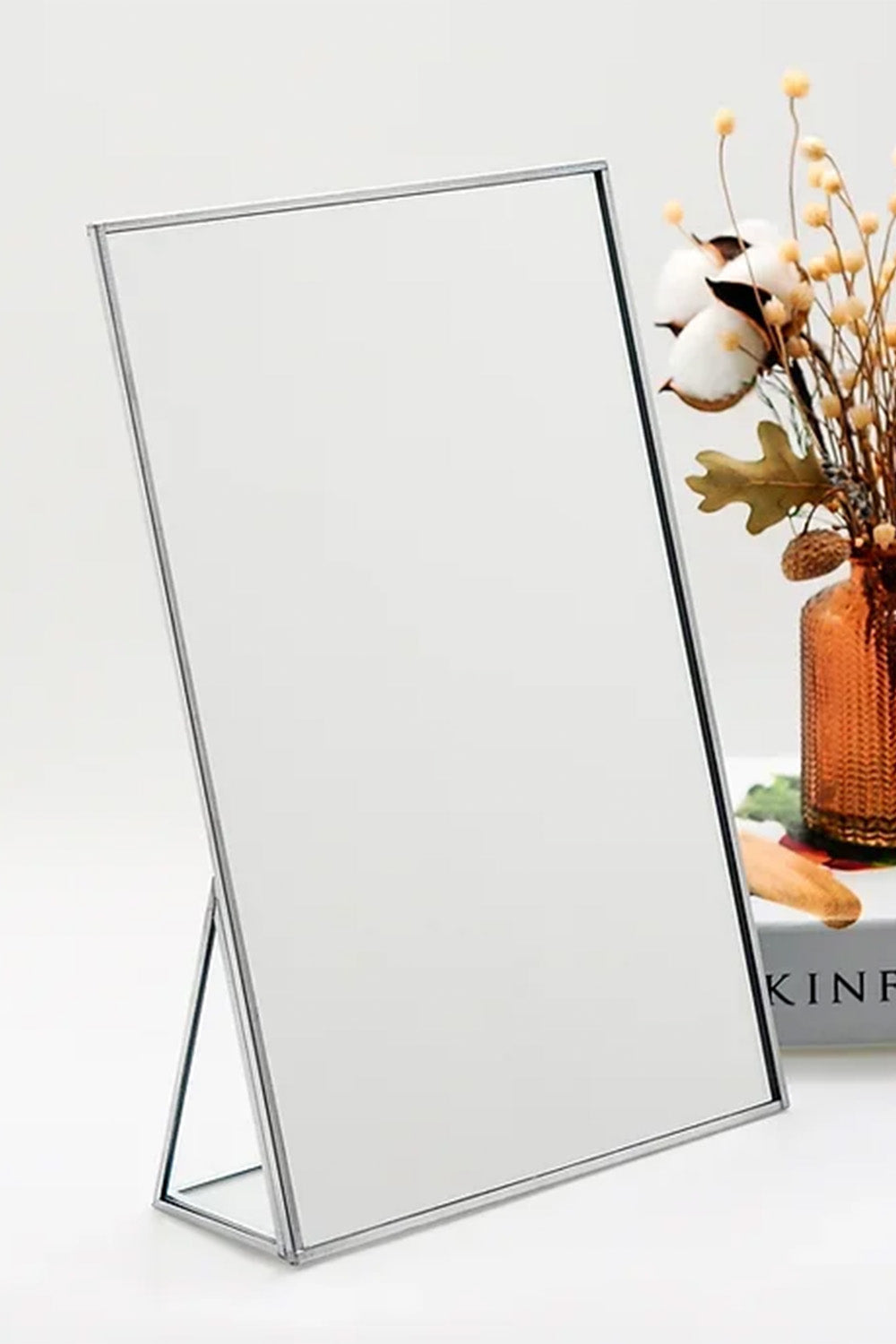 Gümüş Masaüstü Makyaj Aynası 30x20cm - 1