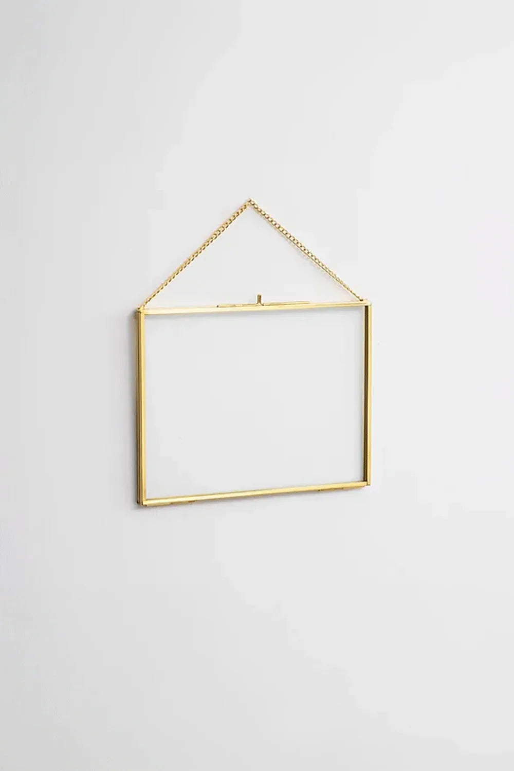 Yatay Pirinç Gold Kapaklı Cam Duvar Askılı Fotoğraf Çerçevesi 20x15cm - 0