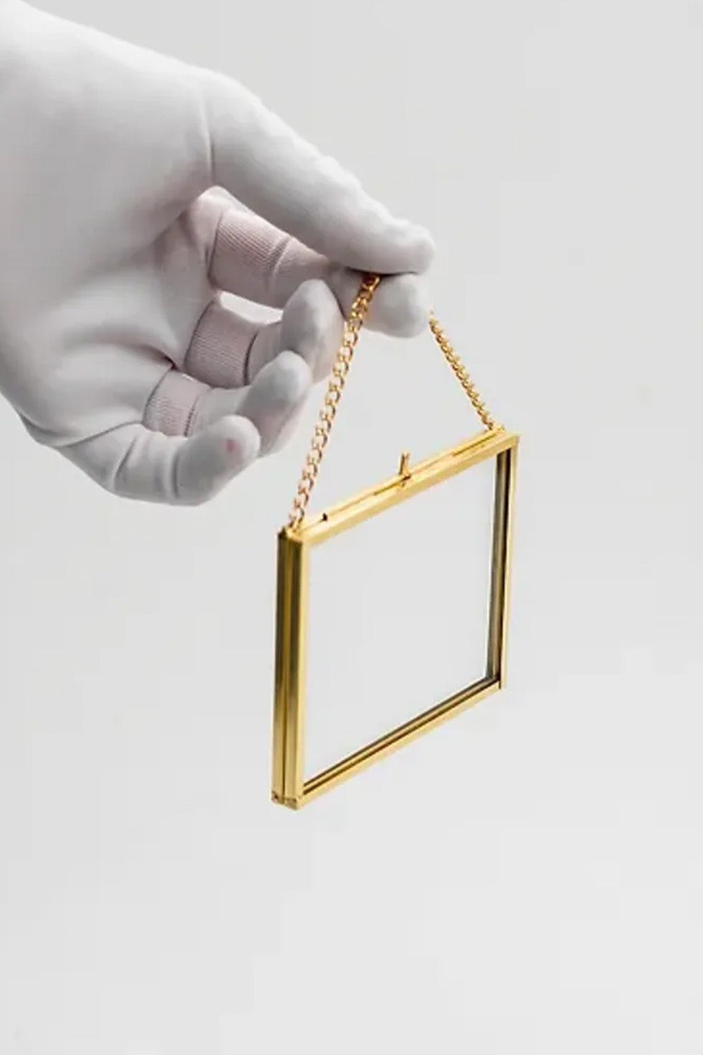 Yatay Pirinç Gold Kapaklı Cam Duvar Askılı Fotoğraf Çerçevesi 10x8cm - 2