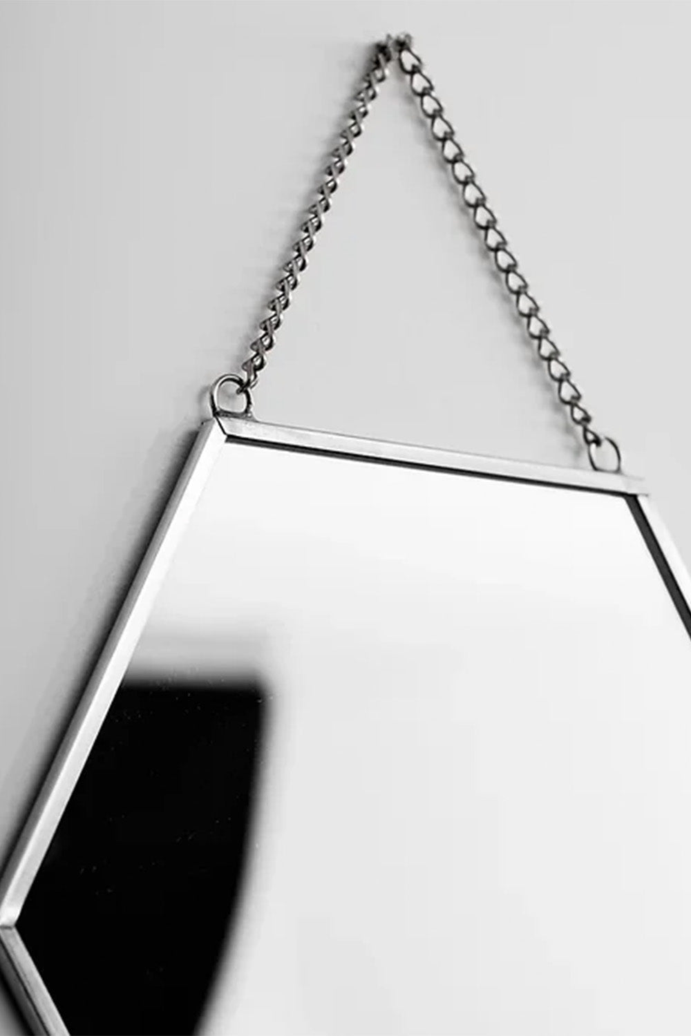 Gümüş Altıgen Duvar Askılı Ayna 20x18cm - 3