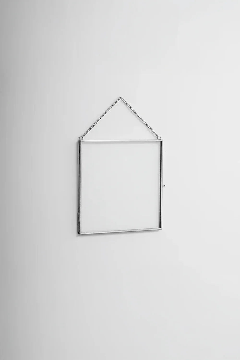 Dikey Ve Yatay Gümüş Cam Duvar Askılı Fotoğraf Çerçevesi Kapaklı 20x20cm - 0