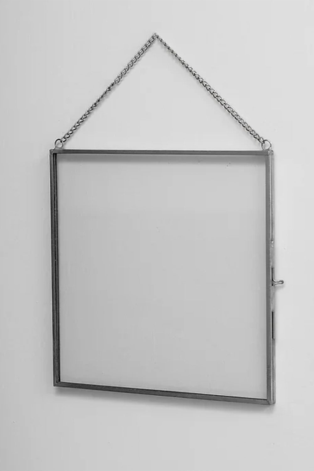 Dikey Ve Yatay Gümüş Cam Duvar Askılı Fotoğraf Çerçevesi Kapaklı 20x20cm - 1