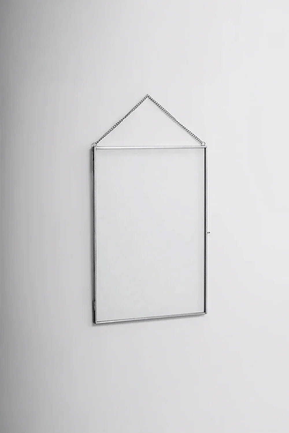 Dikey Gümüş Cam Duvar Askılı Fotoğraf Çerçevesi Kapaklı 35x25cm - 0