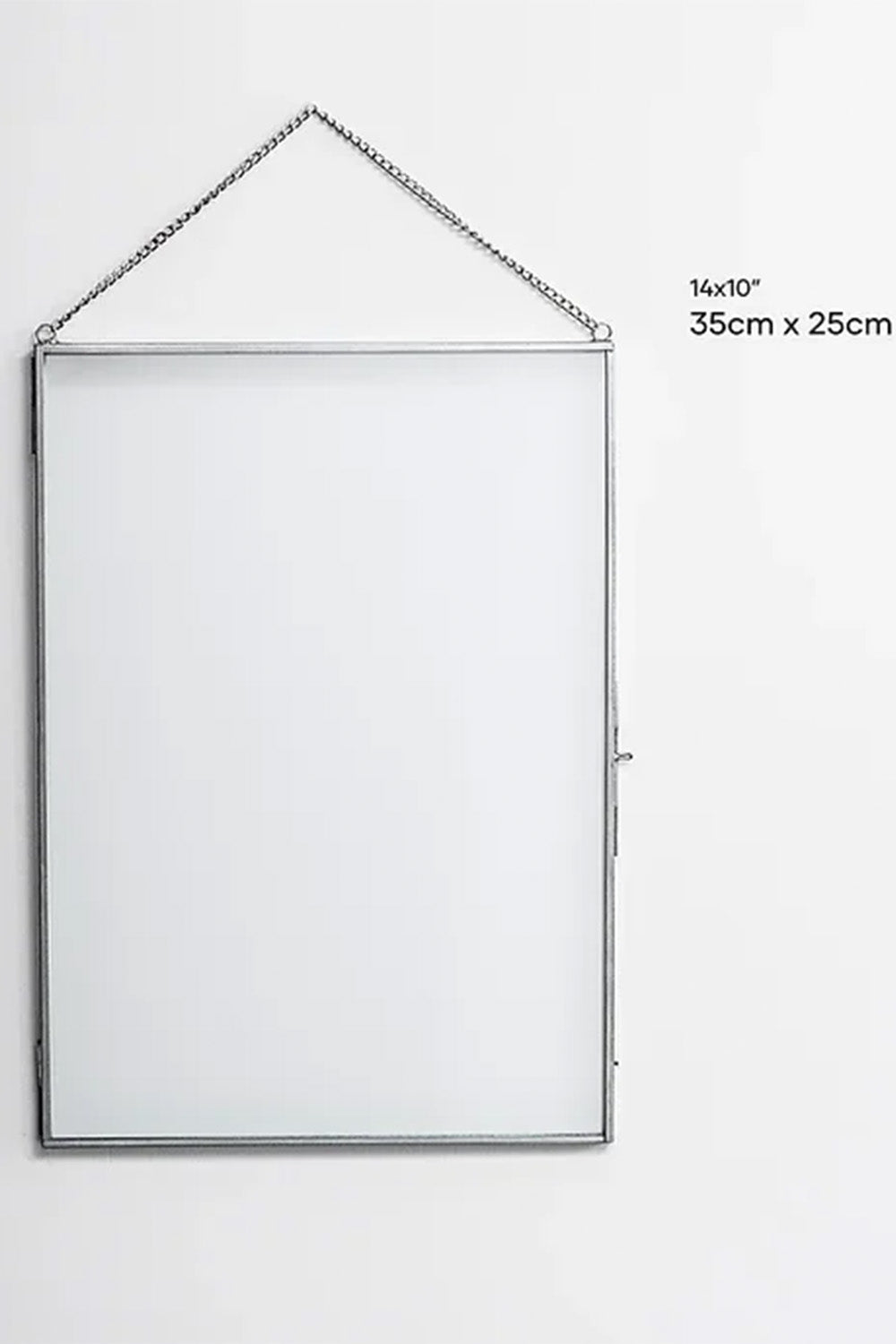 Dikey Gümüş Cam Duvar Askılı Fotoğraf Çerçevesi Kapaklı 35x25cm - 3