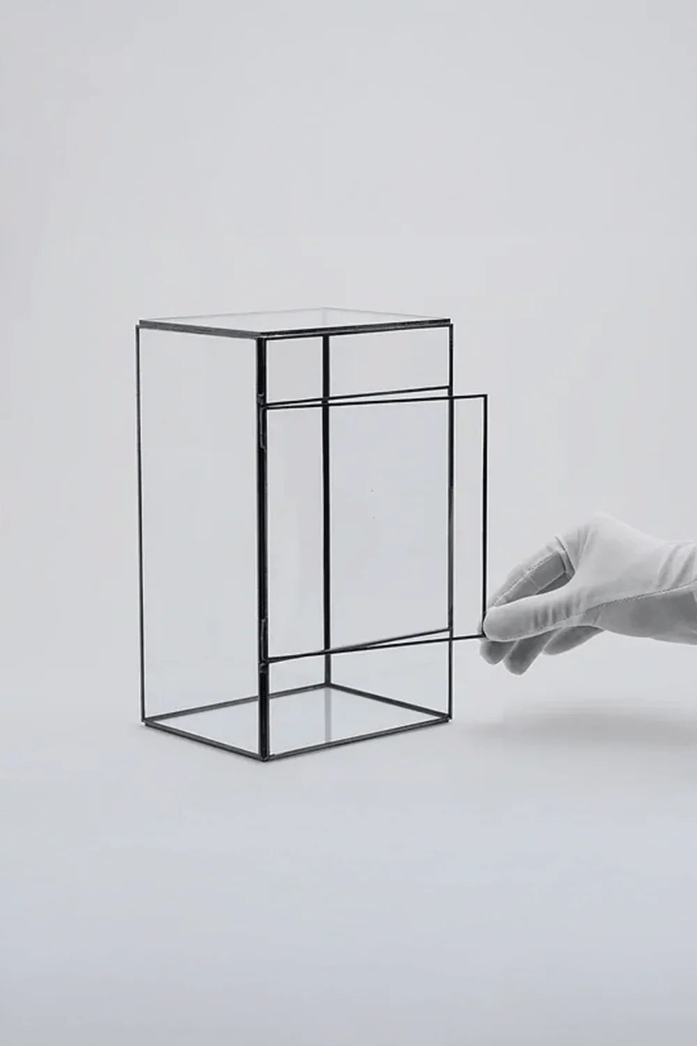 25x12x15cm | Cam Fanus | Geometrik Teraryum | Çikolata Kutusu | Siyah - 0