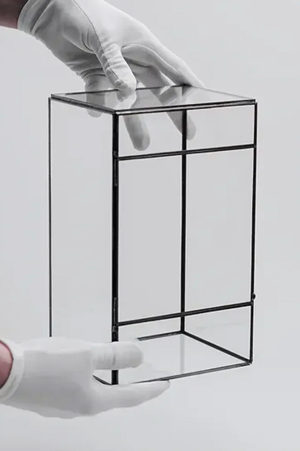 25x12x15cm | Cam Fanus | Geometrik Teraryum | Çikolata Kutusu | Siyah - 1