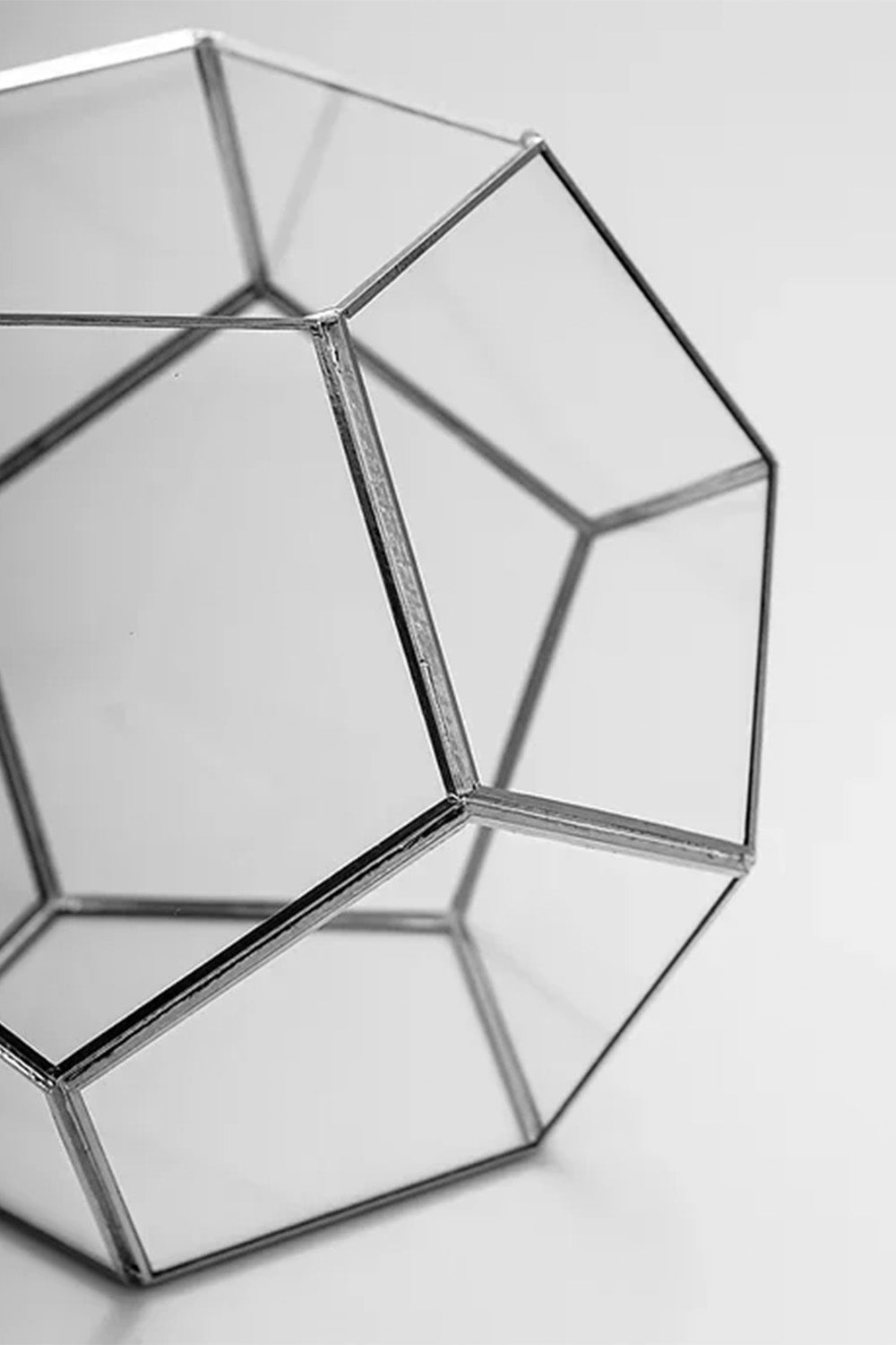 21x21x17cm | Cam Fanus | Geometrik Teraryum | Çikolata Kutusu | Pirinç & Gold, Bakır, Gümüş, Siyah - 3