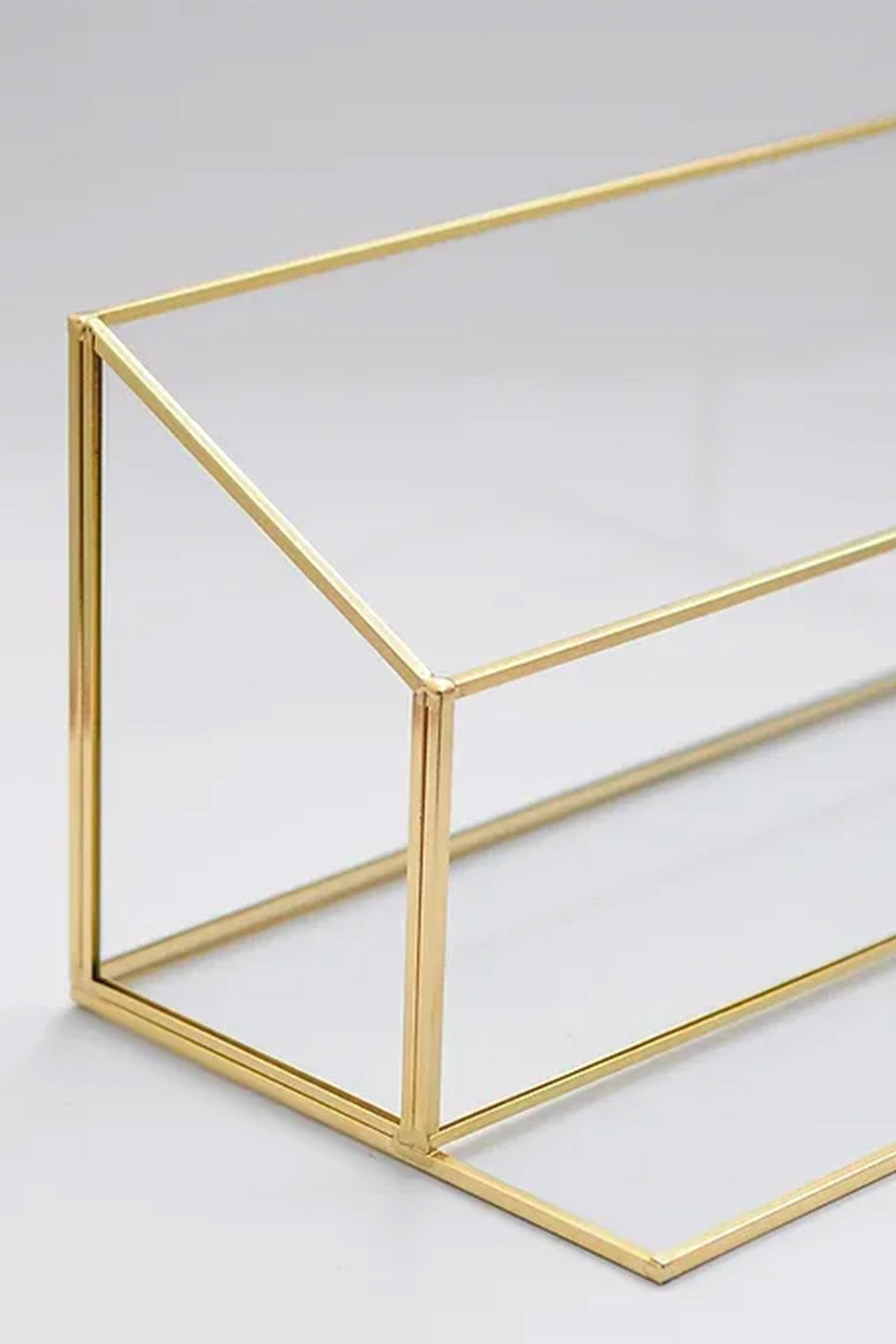 Pirinç Gold Cam Makyaj Takı Aksesuar Parfüm Organizer 30x17x15cm - 4