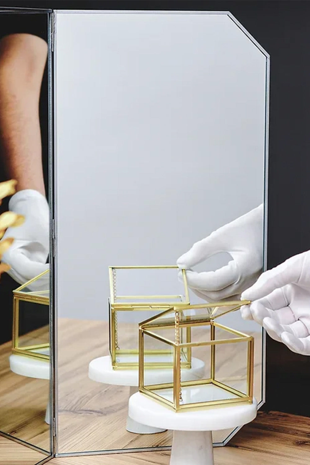 Makyaj Aynası | Masaüstü | Büyük | 100x45 Cm | Gümüş - 2