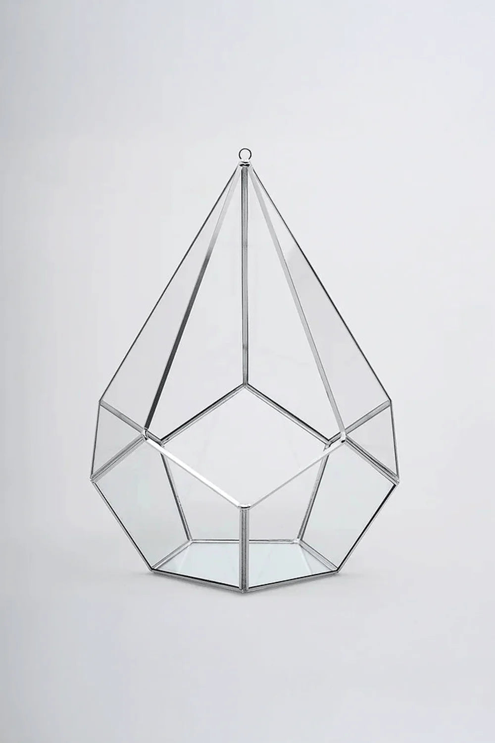 Gümüş Geometrik Teraryum Cam Fanus Takı Aksesuar Çikolata Kutusu 31x22x22cm - 0