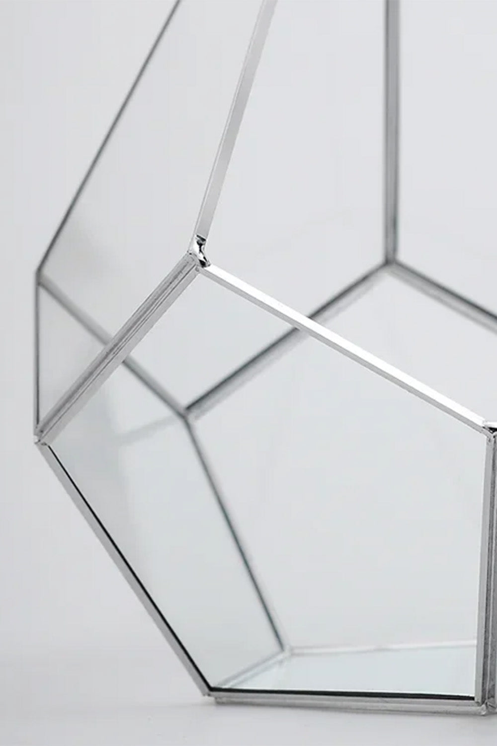 Gümüş Geometrik Teraryum Cam Fanus Takı Aksesuar Çikolata Kutusu 31x22x22cm - 2