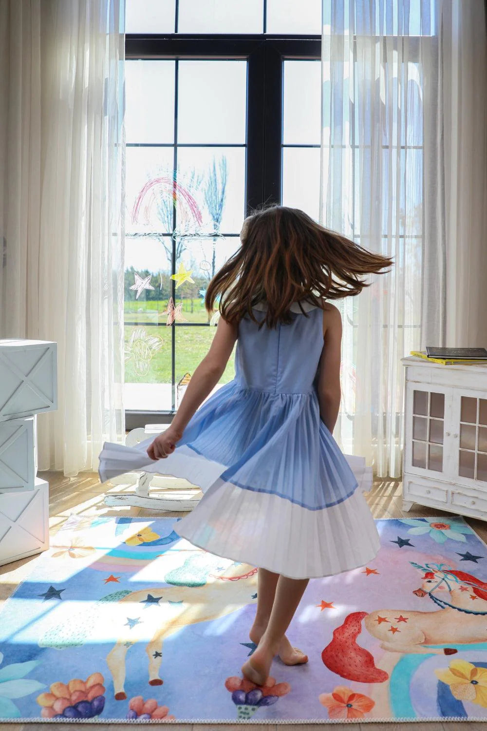 The Night Spell Makinede Yıkanabilir Non-Toksik Unicorn Çocuk Odası Halısı - 1