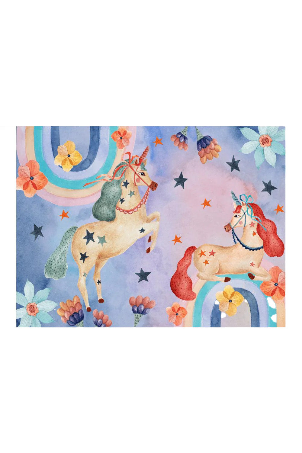 The Night Spell Makinede Yıkanabilir Non-Toksik Unicorn Çocuk Odası Halısı - 2