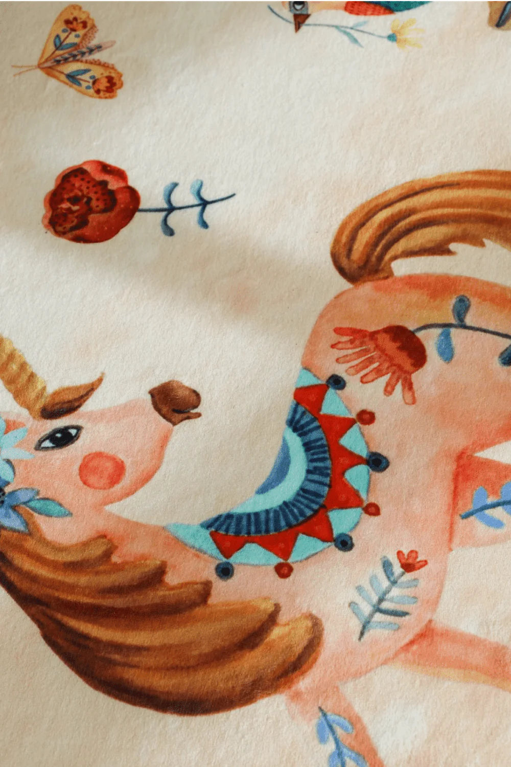 Birdie The Muse Makinede Yıkanabilir Non-Toksik Unicorn Çocuk Odası Halısı - 1