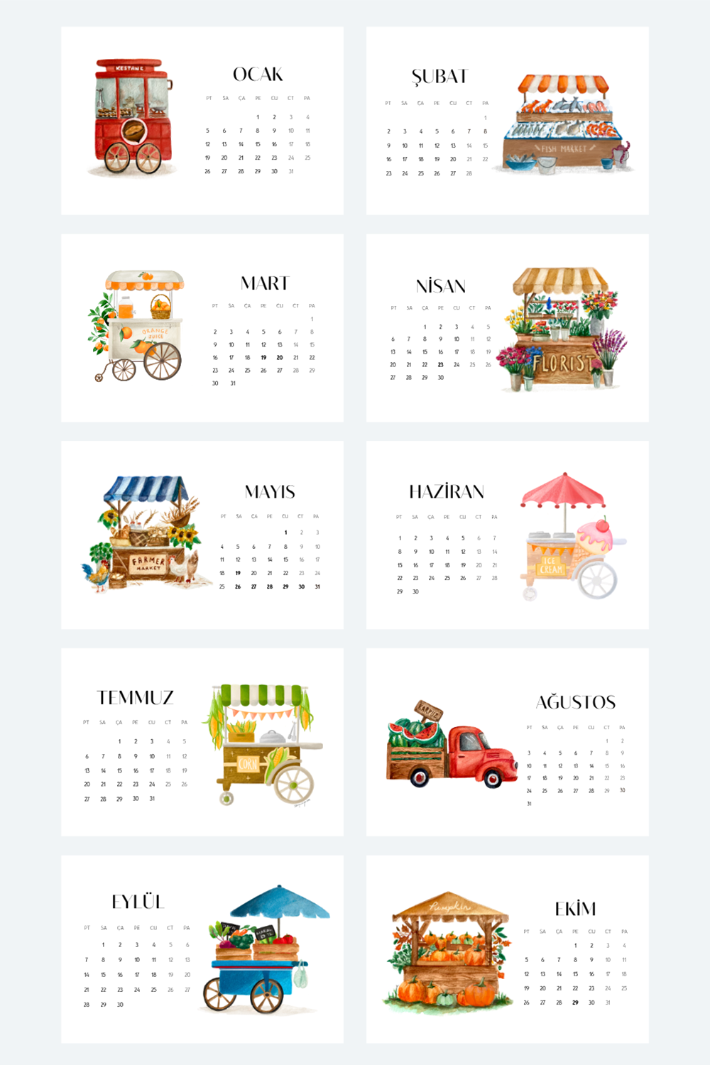 2026 Masa Takvimi | Sokak Lezzetleri - 2