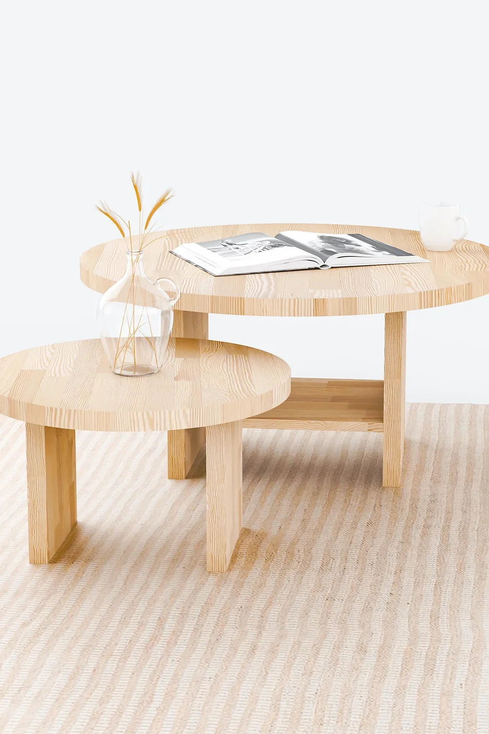 Masif Ahşap Yuvarlak Orta Sehpa - 3