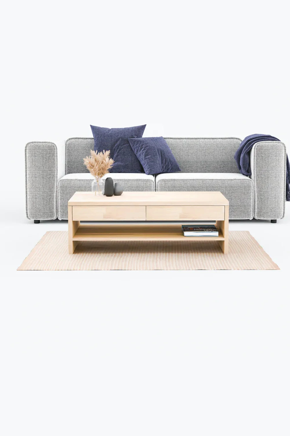 Masif Ahşap Çekmeceli Orta Sehpa - 1