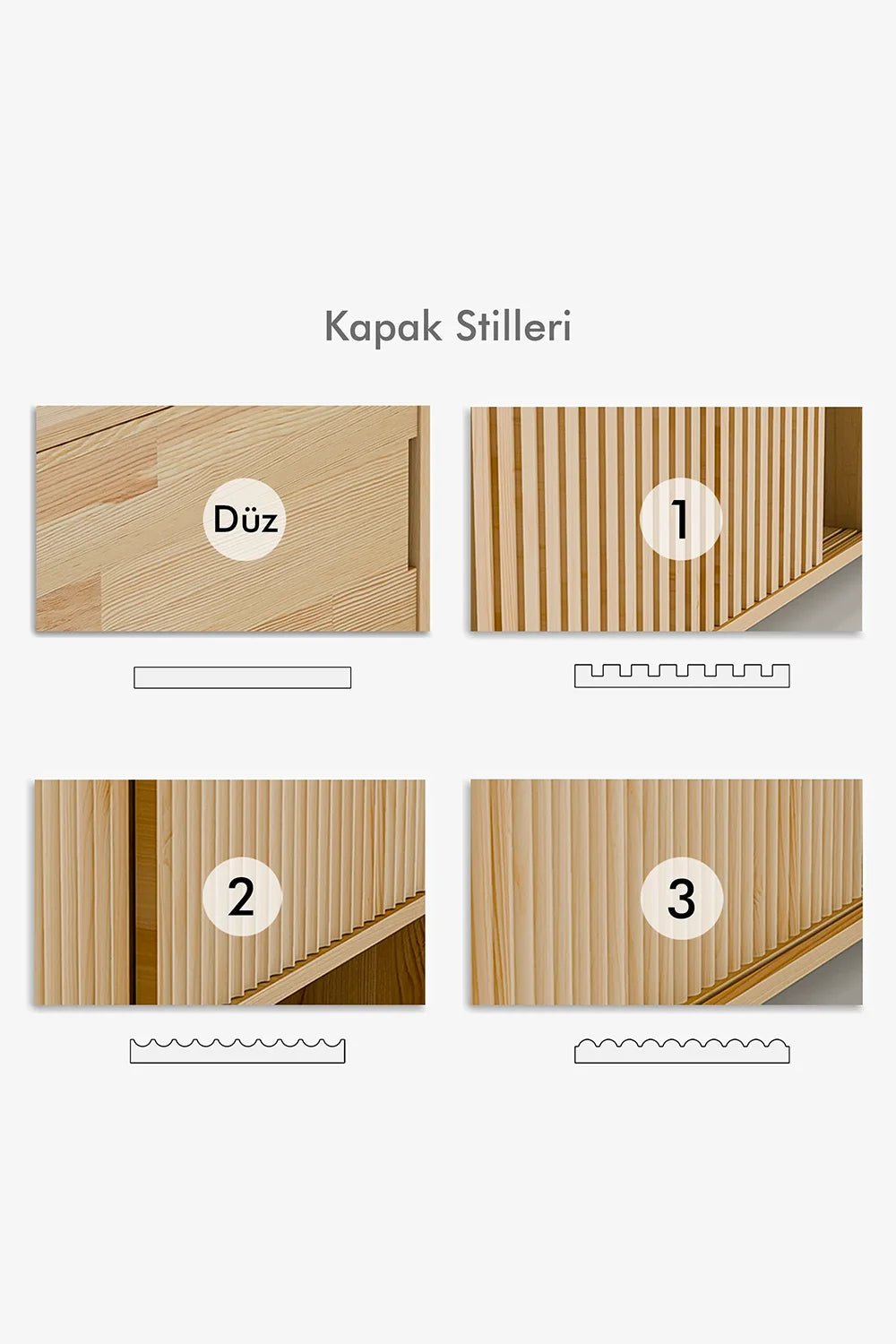 Masif Ahşap Yarı Açık Büfe - 3