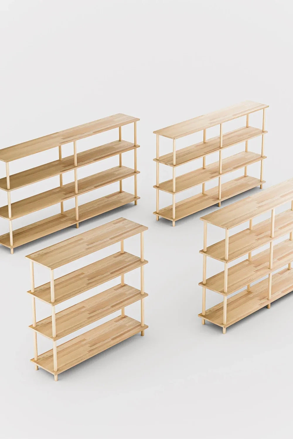 Masif Ahşap 4 Raflı Kitaplık - 4