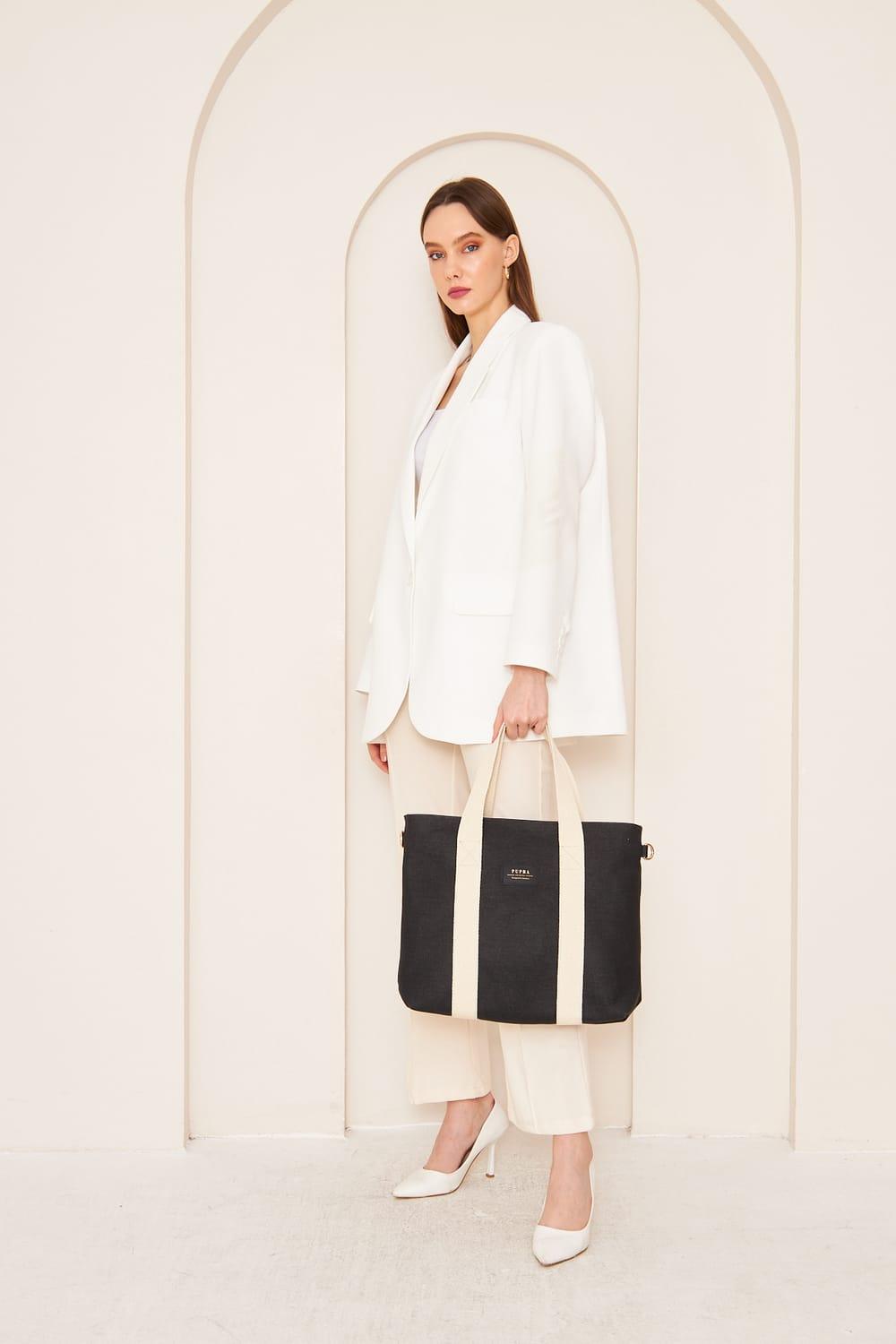 Yaga Large Tote Bag - Siyah - 3