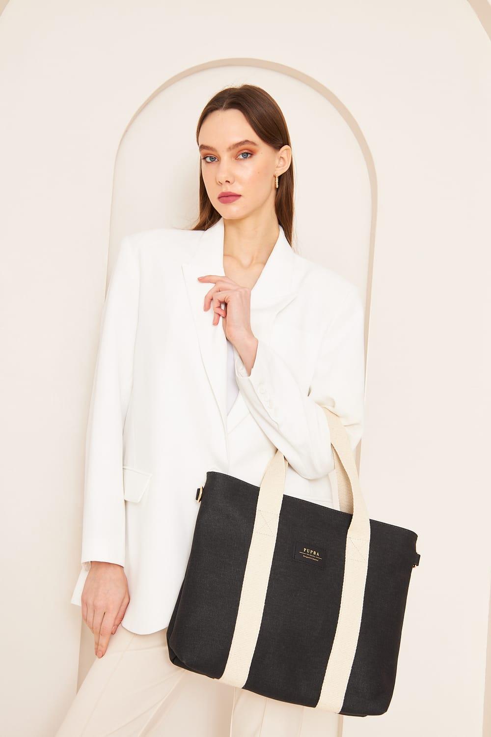 Yaga Large Tote Bag - Siyah - 4