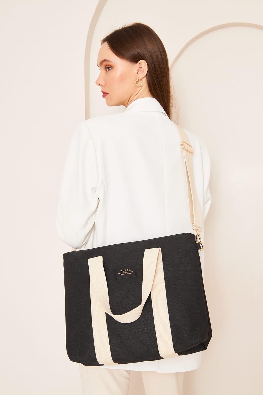 Yaga Large Tote Bag - Siyah - 6