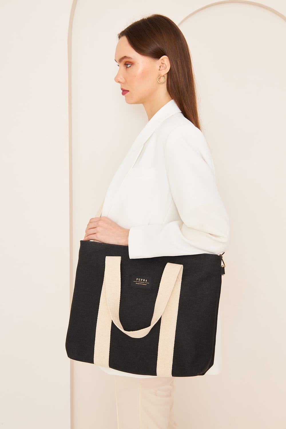 Yaga Large Tote Bag - Siyah - 8