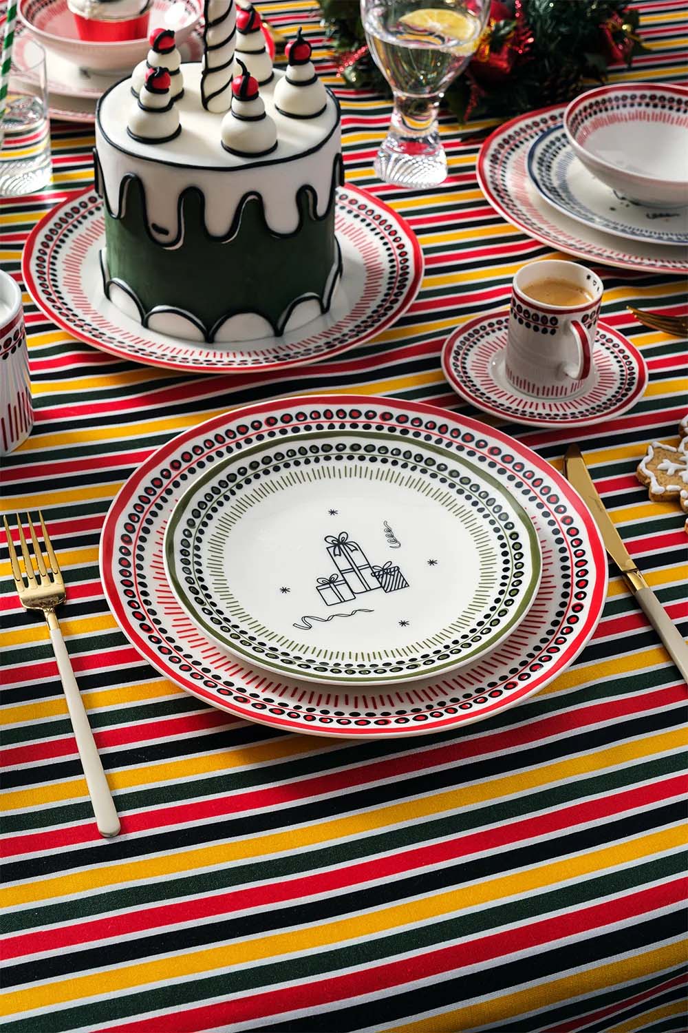 Holiday Collection Porselen Tatlı Tabağı / Yeşil - 1