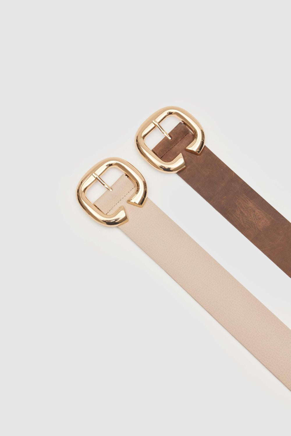 Indra Off-White Leather Belt - 8