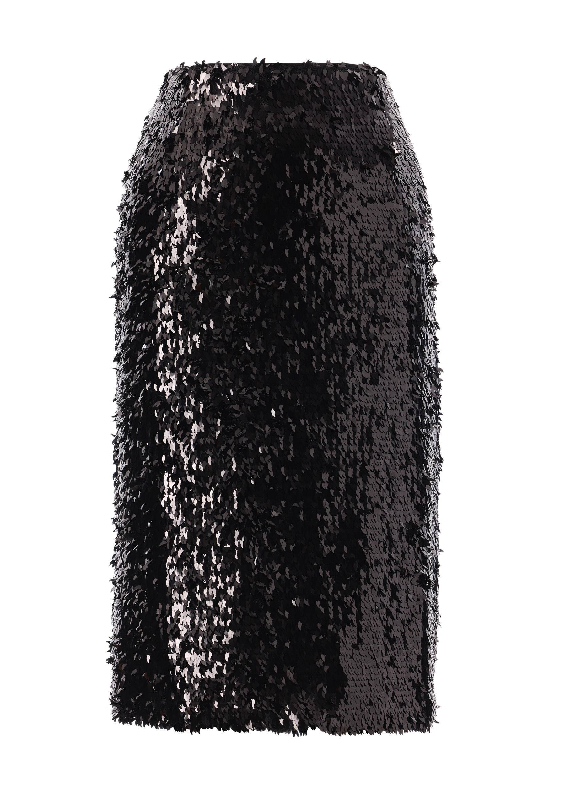 Damla Payetli Midi Etek Siyah - 0